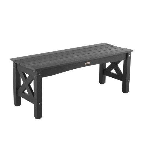 Outdoor bench Terrace bench 113 cm Weatherproof plastic frame 272 kg Black | EU