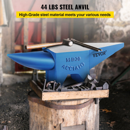 Single Horn Städ 44Lbs Stål Städ Smed till Salu Smide Verktyg och Utrustning Städ Robust Runt och fyrkantigt hål Horn Städ Smide Juvelerare Metalsmith Smidesverktyg