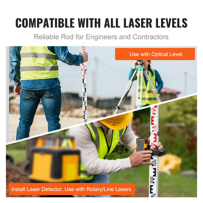 Mätstång 4M Metrisk Teleskopisk Grad Stång CM/MM med Bubble Level & Bag