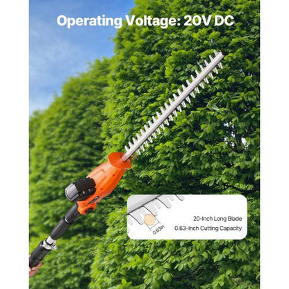 Retractable Cordless Electric Hedge Trimmer 20V 1200RMP with 20 inch Blade | EU