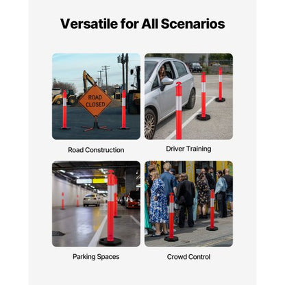 6-pack traffic barrier posts 1140 mm traffic safety cones with weighted base | EU