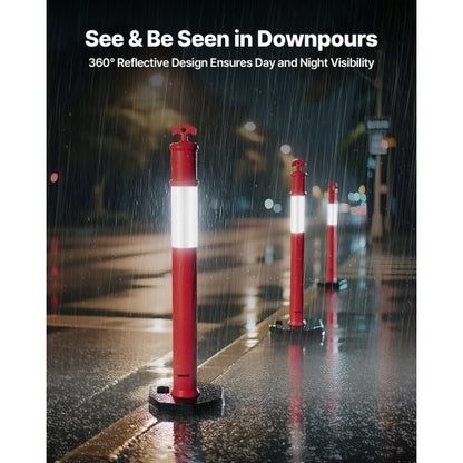 2-pack traffic barrier posts 1140 mm traffic safety cones with weighted base | EU