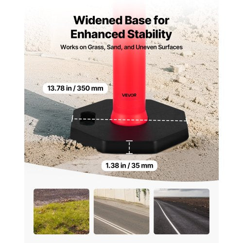 2-pack traffic barrier posts 1140 mm traffic safety cones with weighted base | EU