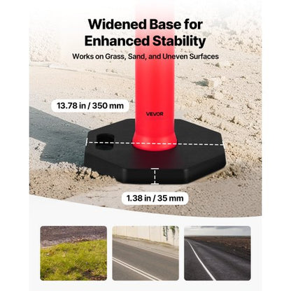 2-pack traffic barrier posts 1140 mm traffic safety cones with weighted base | EU