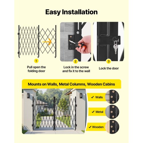 Dubbelfällbar säkerhetsgrind Låsbar saxgrind 344 x 153 cm (BxH) |  EU