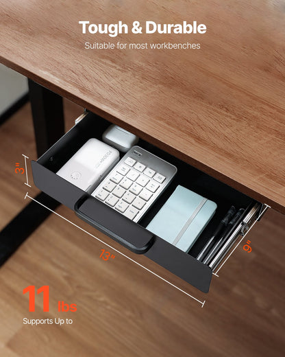 33 cm Under Skrivbord Låda Organizer Utdragbar låda Space Saver Hemmakontor