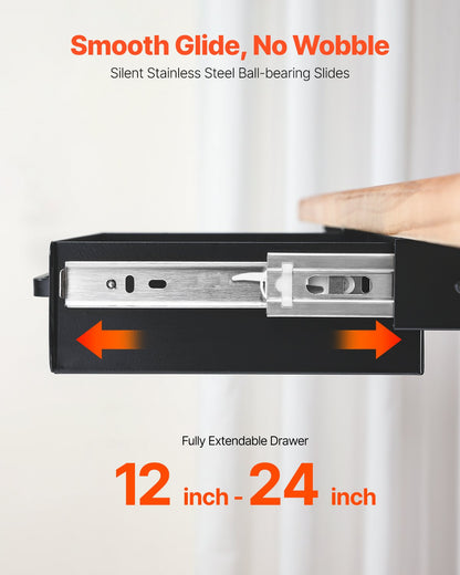 33 cm Under Skrivbord Låda Organizer Utdragbar låda Space Saver Hemmakontor