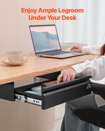 40cm Under Desk Drawer Organizer Pull Out Drawer Space Saver Home Office
