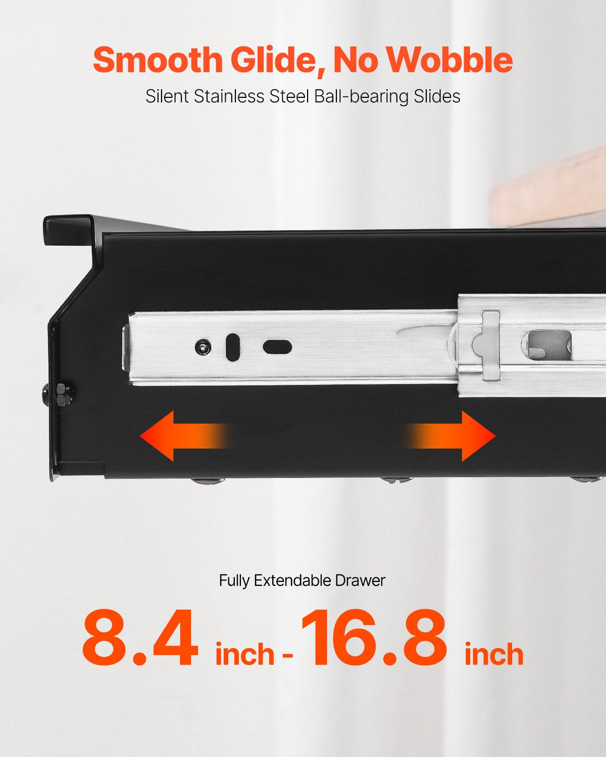 33" Under Desk Drawer Organizer Pull Out Drawer Space Saver Home Office