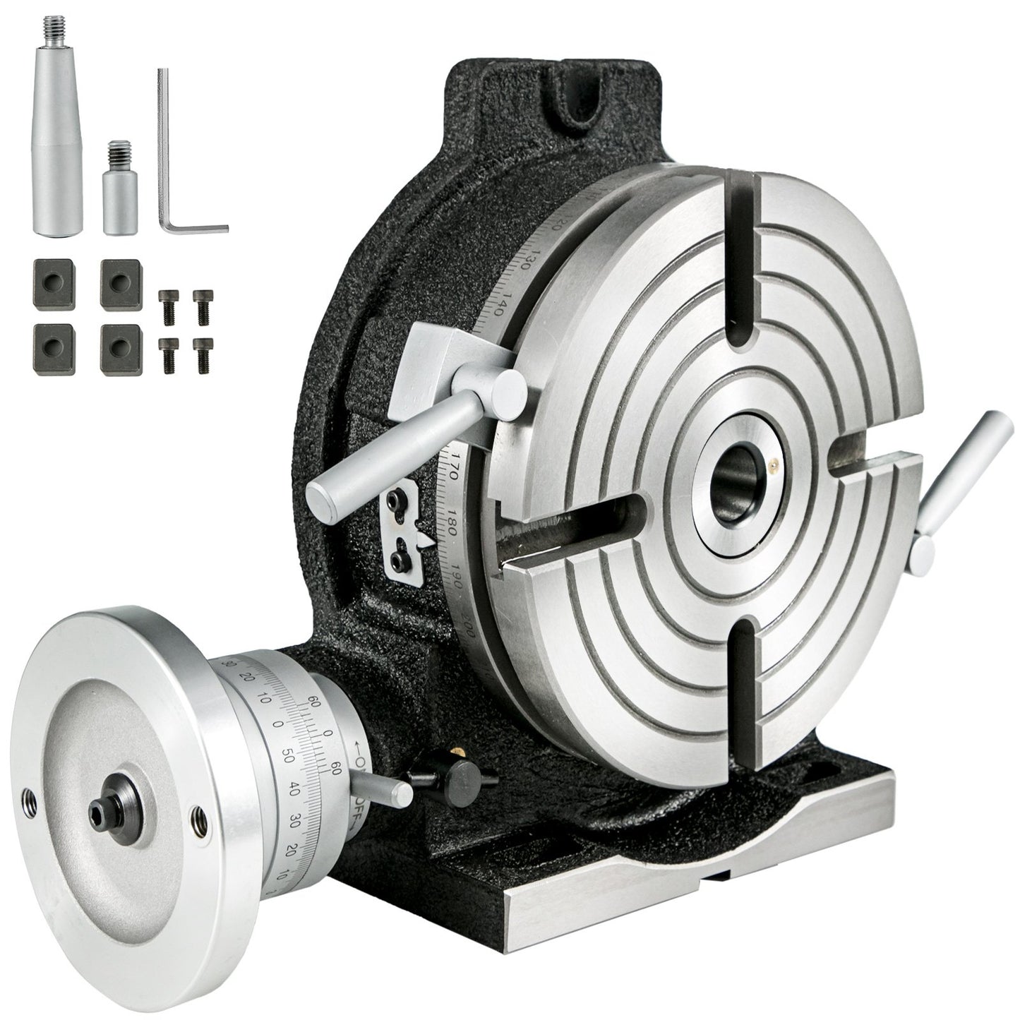 Roterande bord 8" Vertikalt & Horisontellt Roterande Bord, 8 Inch Horisontellt Vertikalt HV8 Precision 3MT Fräsborrmaskin Vernier Reading Fräsning Borrning Borrning för fräsmaskin