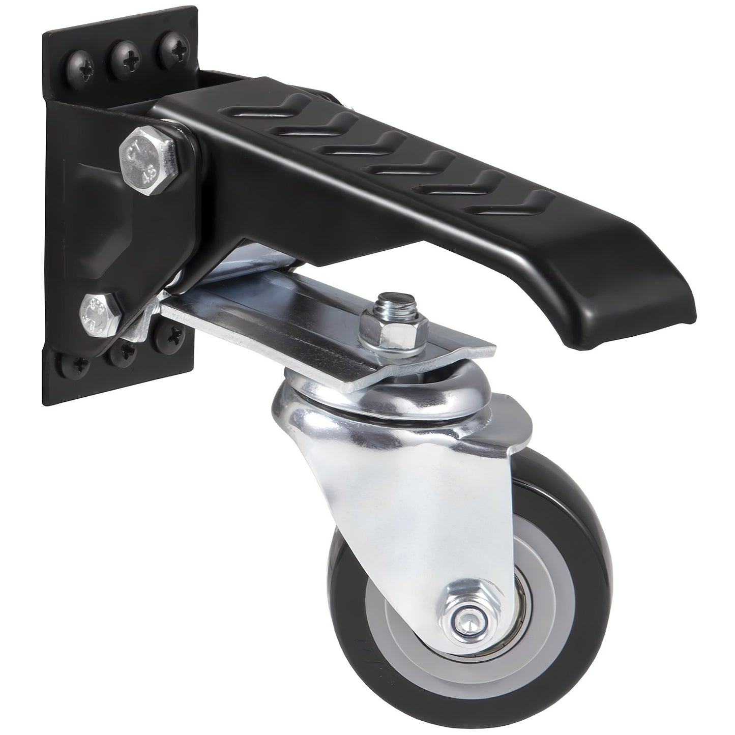 Workbench Caster Wheels, 165 lbs Load Capacity, Set of 4, 2.5" Heavy Duty Retractable Casters, Side Mount Adjustable Stepdown Casters with 360° Swivel for Workbenches, Tables and Equipment