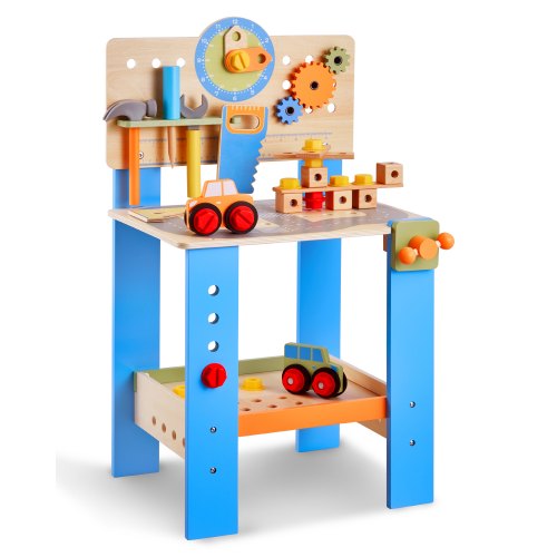 Holz-Werkzeugbank für Kinder ab 3 Jahren, Spielzeug-Werkbank-Spielzeugsets | EU