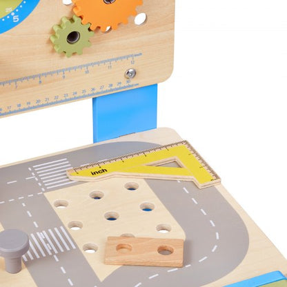 Holz-Werkzeugbank für Kinder ab 3 Jahren, Spielzeug-Werkbank-Spielzeugsets | EU