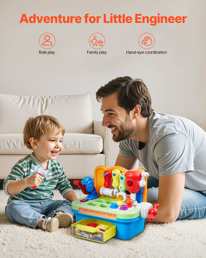 Musical Workbench for Toddlers 2 Years+ Toy Musical Learning Workbench