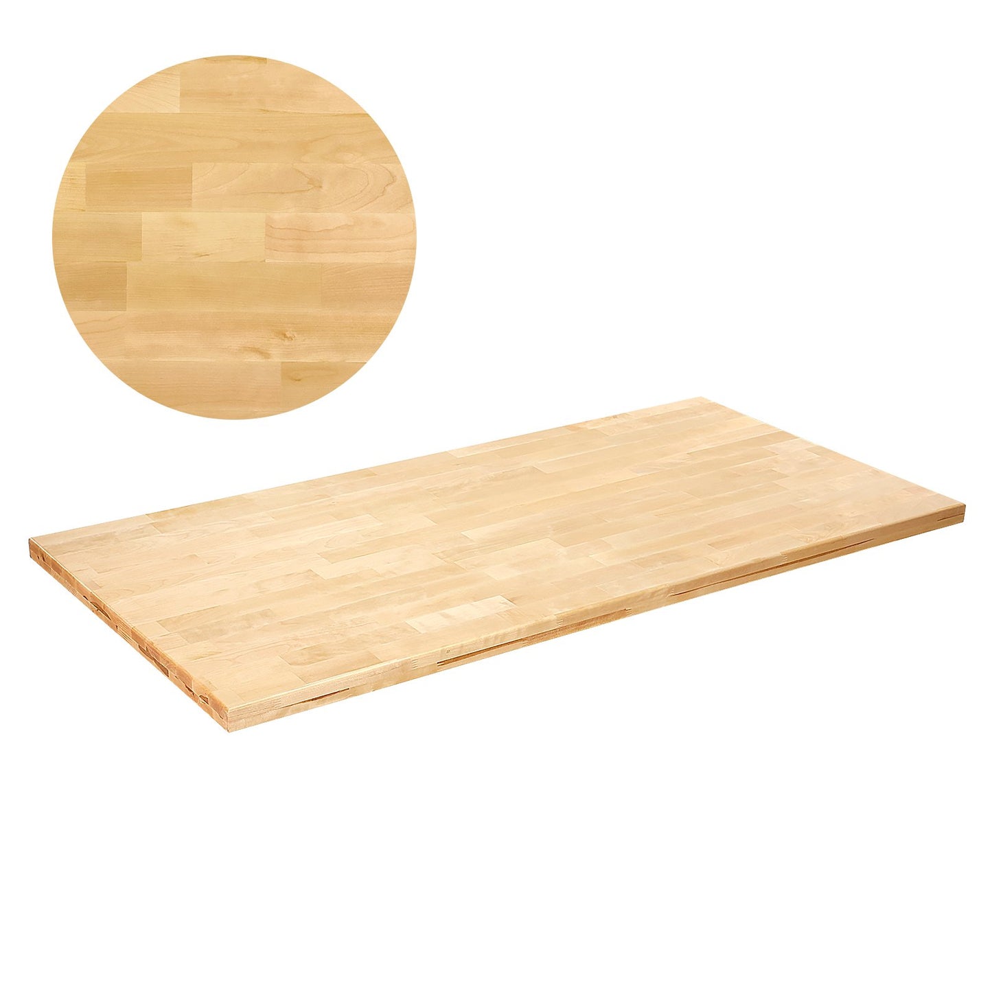 Tischplatte aus Massivholz, rechteckig, 120 x 75 x 3,8 cm, Ahornholz