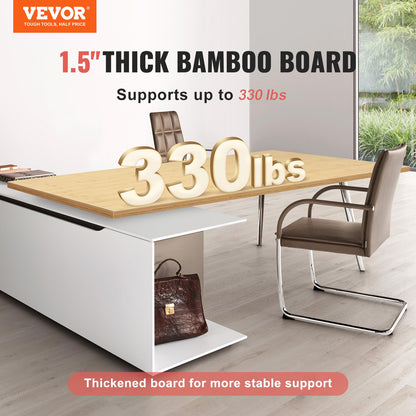 Bordsskiva i bambu bordsskiva 70,9" x 29" x 1,5" rektangulär 330 lbs last