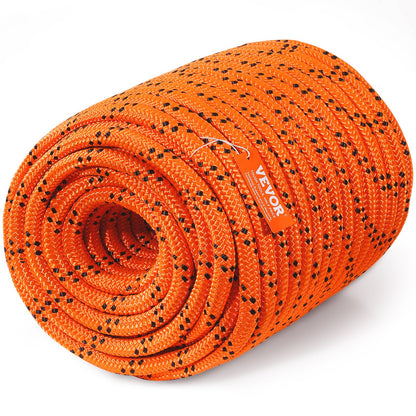 Baumkletterseil für Baumpfleger, doppelt geflochten, Polyester, 3/4 Zoll x 220 Fuß, 24 Stränge