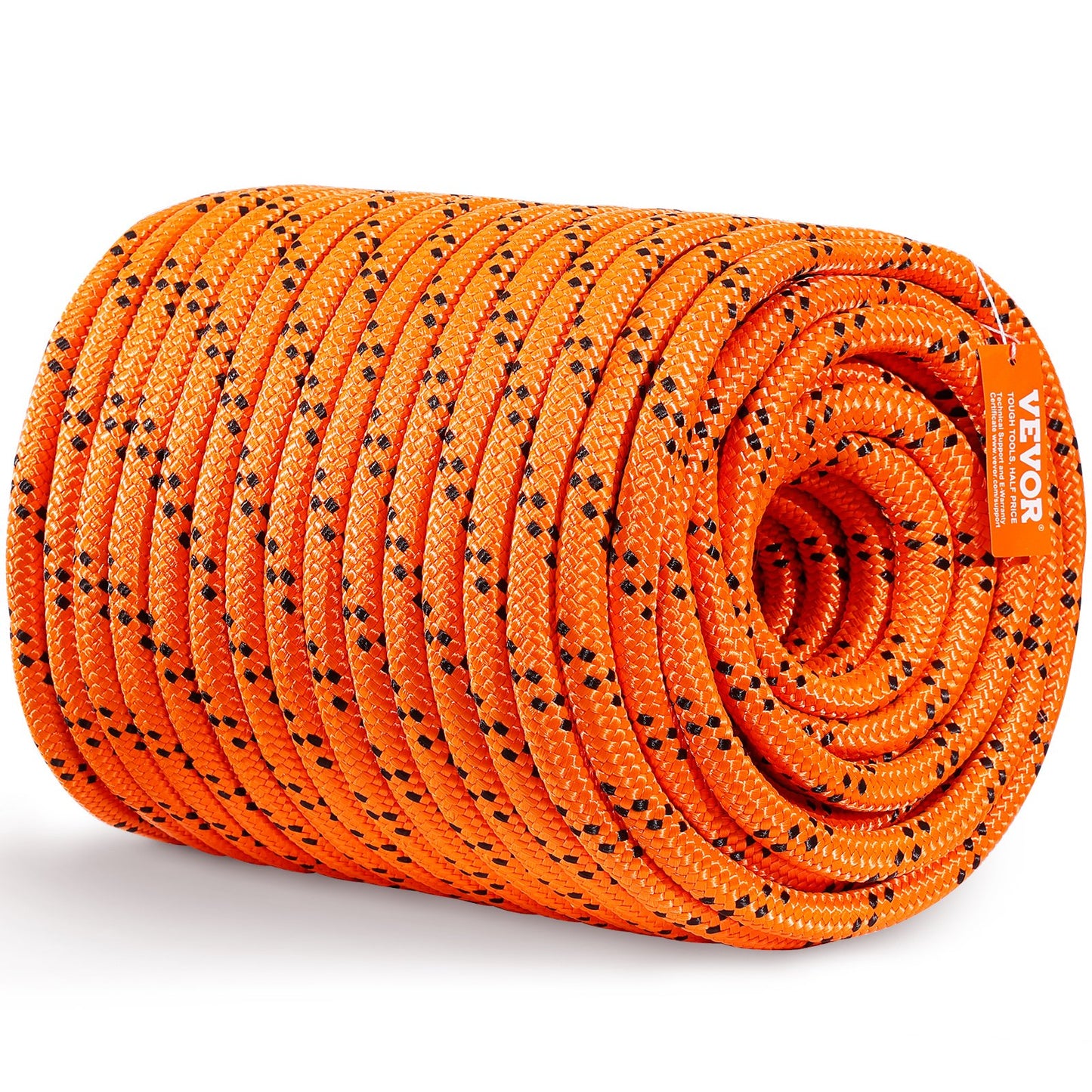 Baumkletterseil für Baumpfleger, doppelt geflochten, Polyester, 3/4 Zoll x 220 Fuß, 24 Stränge