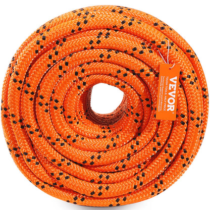 Baumkletterseil für Baumpfleger, doppelt geflochten, Polyester, 3/4 Zoll x 220 Fuß, 24 Stränge