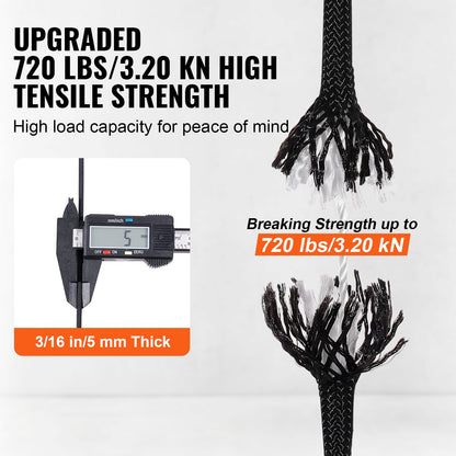 Baumkletterseil für Baumpfleger, geflochtenes Nylonseil, 3/16 Zoll x 1000 Zoll, 32 Stränge