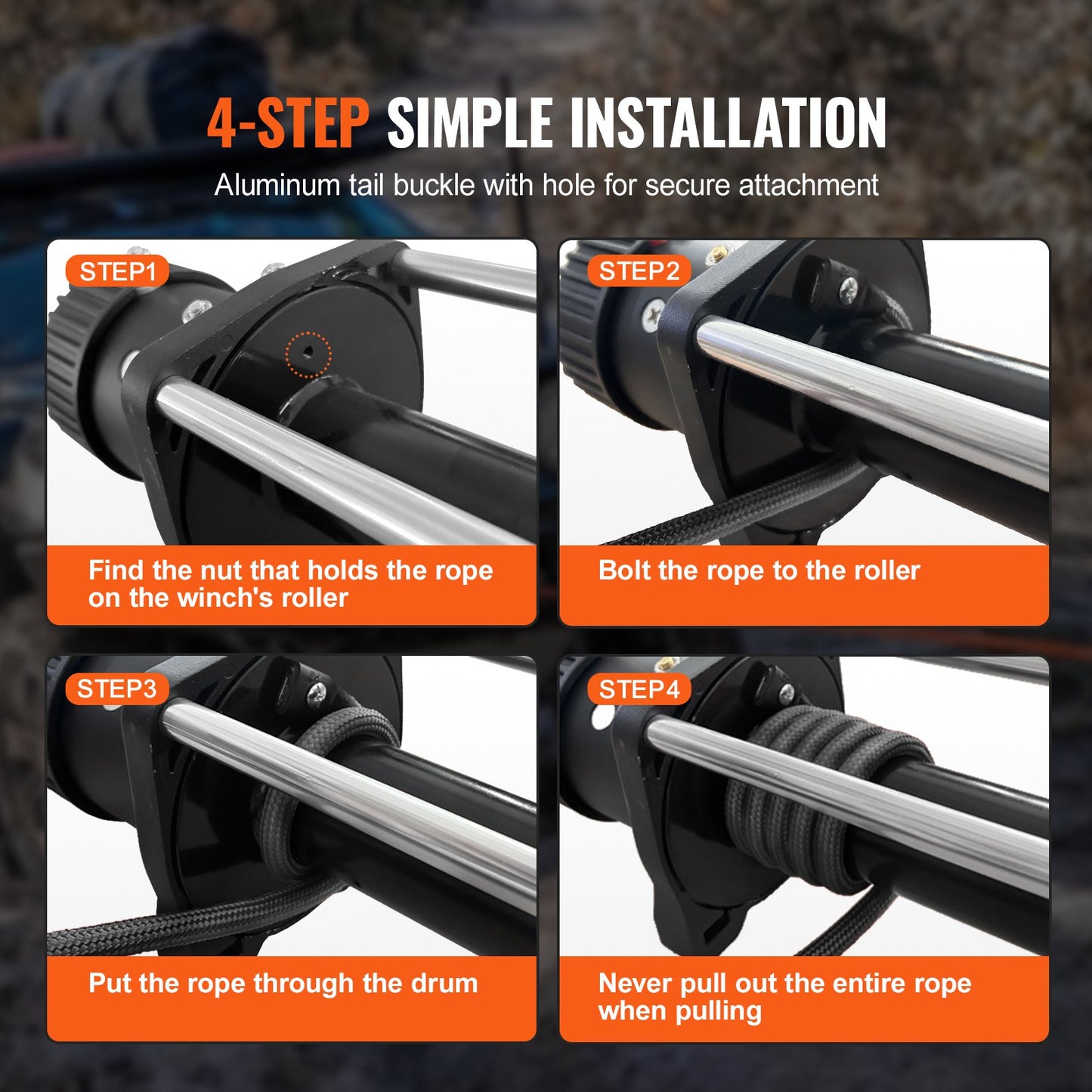 Synthetic Winch Rope, 3/8 Inch x 85 Feet 26,500 lbs Synthetic Winch Line Cable Rope with Protective Sleeve + Forged Winch Hook + Tow Strap, Universal Fit for SUV, Large Off-Road Vehicle, Truck