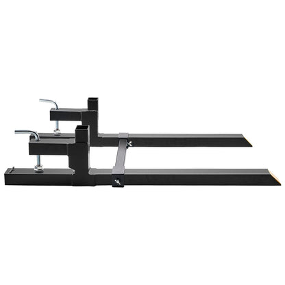 Pallet Forks, 2000 lbs Clamp On Pallet Forks, 43" Overall Length Tractor Bucket Forks with Adjustable Stabilizer Bar, Heavy Duty Pallet Forks for Tractor Attachments, Corded Steering, Load Bucket