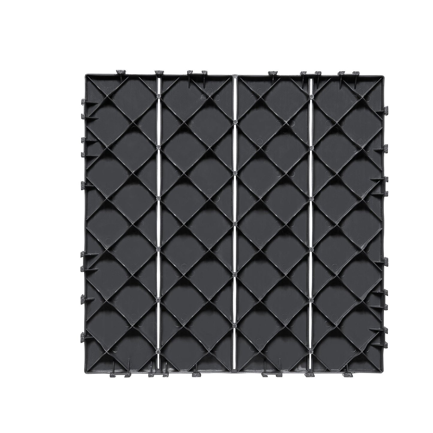 Interlocking Deck Plates 10 Pack 12"x12" Plast för veranda mörkgrå