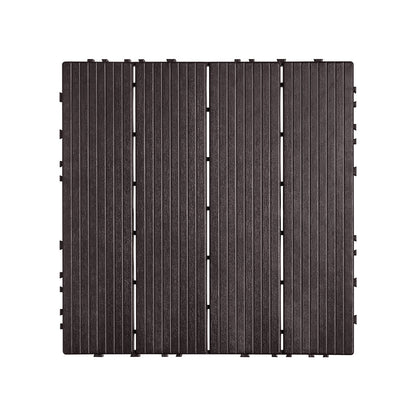 Interlocking Deck Plates 10 Pack 12"x12" Waterproof for Porch Dark Brown