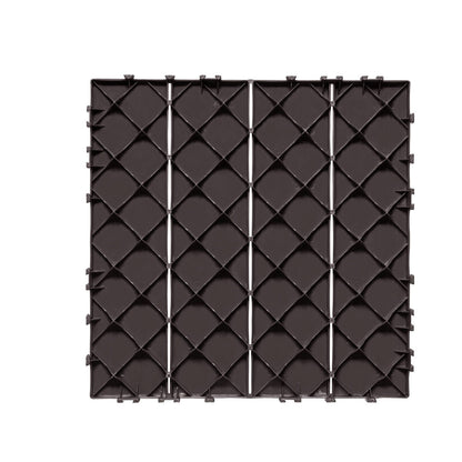 Interlocking Deck Plates 10 Pack 12"x12" Waterproof for Porch Dark Brown