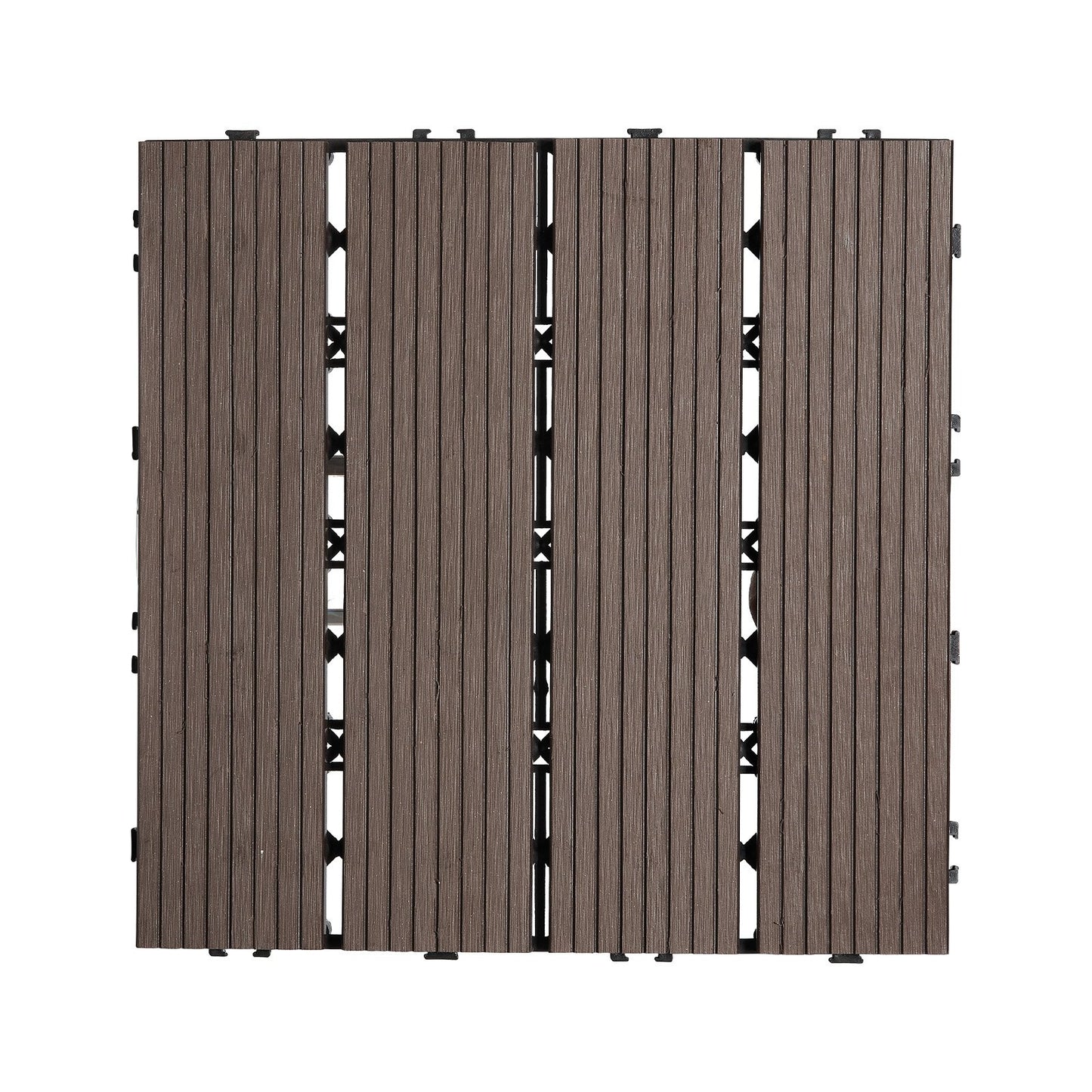 Interlocking Deck Plates Plastic Wood 27 Pack 12"x12" Waterproof for Porch