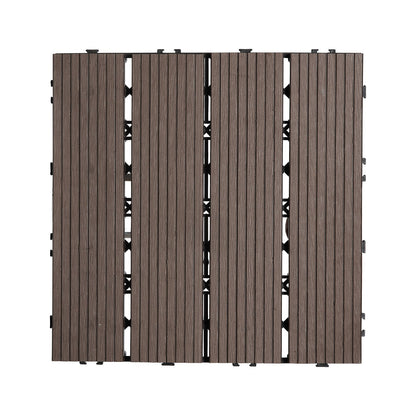Interlocking Deck Plates Plastic Wood 27 Pack 12"x12" Waterproof for Porch