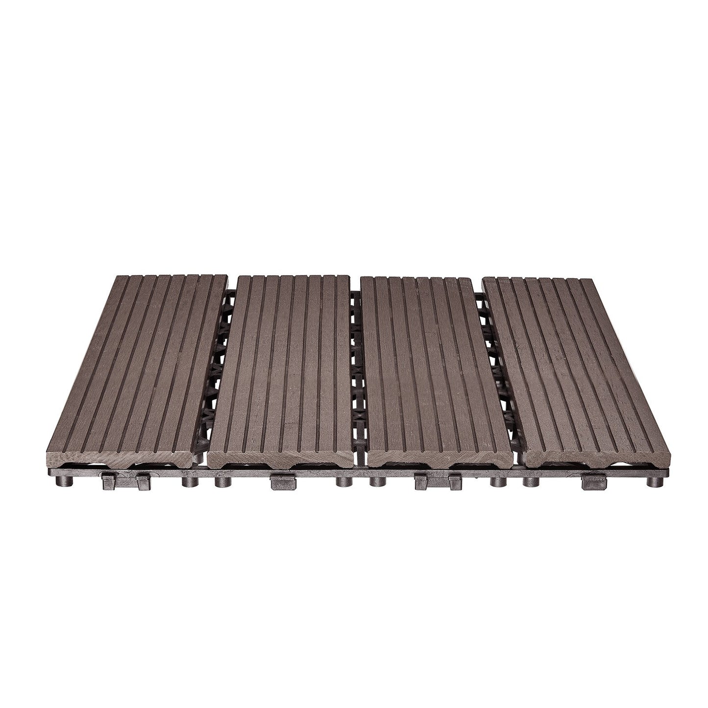 Interlocking Deck Plates Plastic Wood 27 Pack 12"x12" Waterproof for Porch