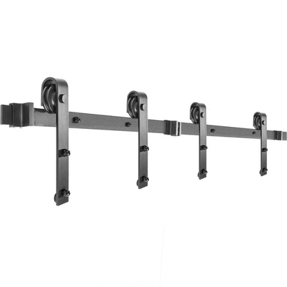 Sliding Barn Door Hardware Kit, 6FT Barn Door Kit, 330 LBS Load Bearing Double Barn Door Hardware Kit, Carbon Steel Barn Door Track, Door Stopper for 1.37-1.77" Thickness and 3FT Wide Door Panel