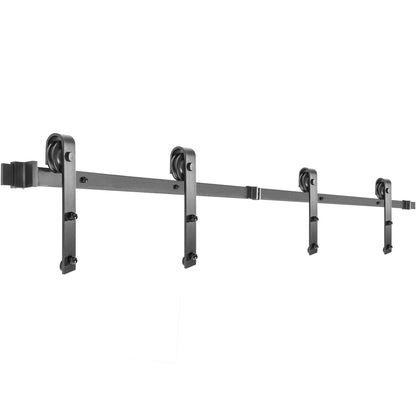 Sliding Barn Door Hardware Kit, 12FT Barn Door Kit, 330 LBS Load-bearing Hardware Kit for Double Barn Doors, Carbon Steel Barn Door Track, Door Stopper for 1.57-1.77" Thickness and 6 FT Wide Door Panel