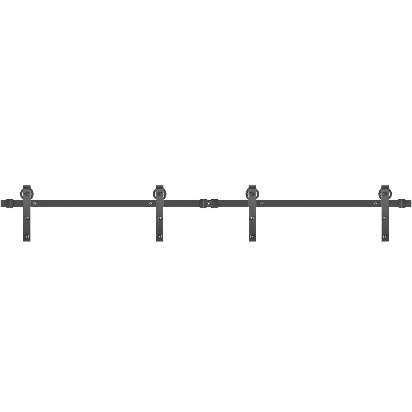 Sliding Barn Door Hardware Kit, 12FT Barn Door Kit, 330 LBS Load-bearing Hardware Kit for Double Barn Doors, Carbon Steel Barn Door Track, Door Stopper for 1.57-1.77" Thickness and 6 FT Wide Door Panel