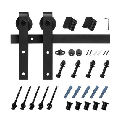 6.6FT Schiebetür-Kit für Einzelschiebetür Schwarz | EU
