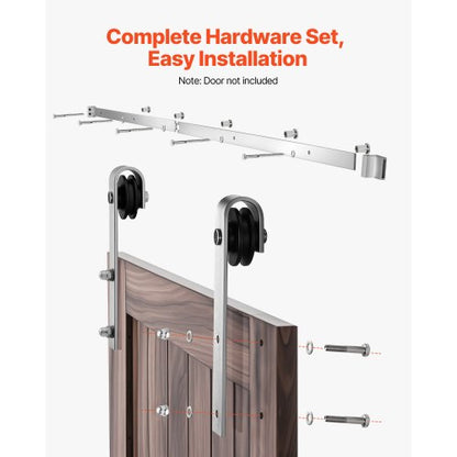 6FT Sliding Door Kit for Single Sliding Door Silver | EU