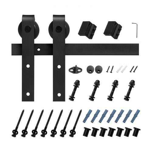 10FT Sliding Door Hardware Kit for Single J-Shape Sliding Door
