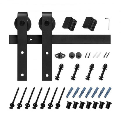 10FT Sliding Door Hardware Kit for Single J-Shape Sliding Door