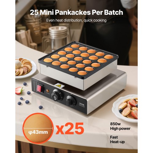 25PCS Mini Pancake Maker Commercial Electric Dutch Baker Poffertjes Grill | EU