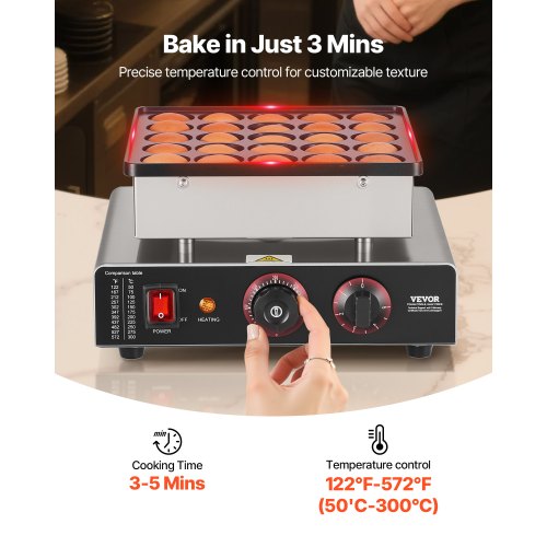 25PCS Mini Pancake Maker Commercial Electric Dutch Baker Poffertjes Grill | EU