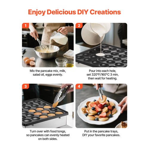 25PCS Mini Pancake Maker Commercial Electric Dutch Baker Poffertjes Grill | EU