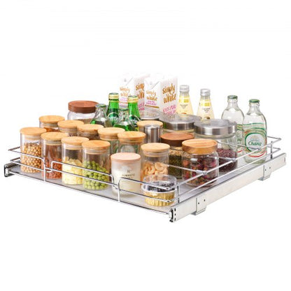 20"W x 21"D Pull Out Cabinet Organizer, Heavy Duty Pull Out Pantry Shelves, Chrome Plated Steel Roll Out Drawers, Sliding Storage for Home, Inside Kitchen Cabinet, Bathroom, Under Sink | EU