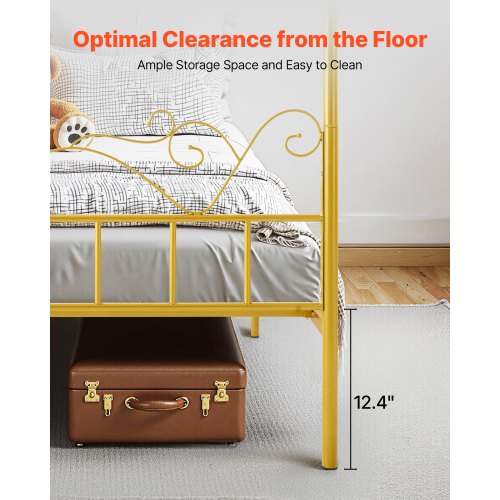 Queen size himmelssäng i metall med huvudgavel och himmelssäng |  EU