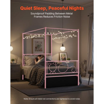 Twinsäng med himmelsram i metall, huvudgavel och himmelssäng |  EU