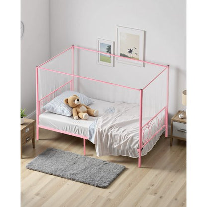 Twinsäng med himmelsram i metall, huvudgavel och himmelssäng |  EU