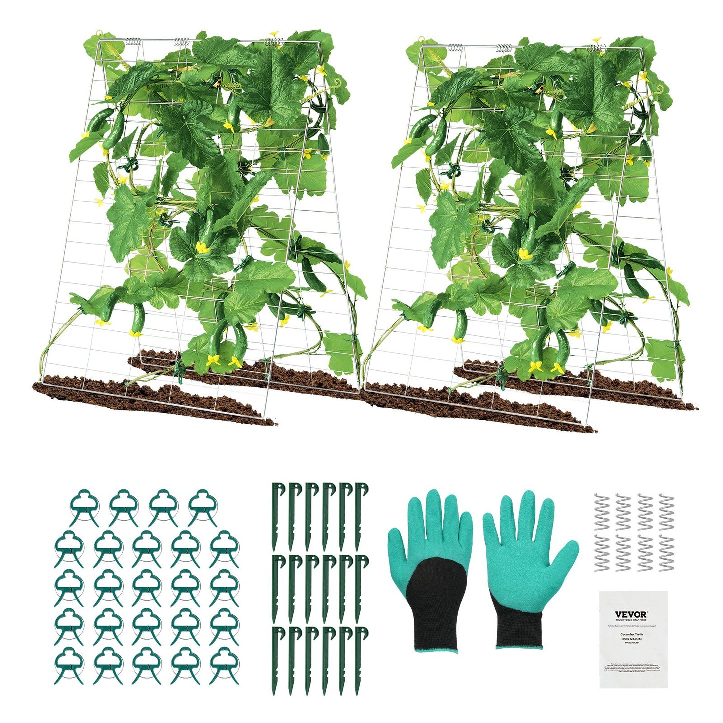 A-Rahmen-Gurkenspalier, 88,9 x 139,7 cm, zusammenklappbares Gartenspalier aus Metall