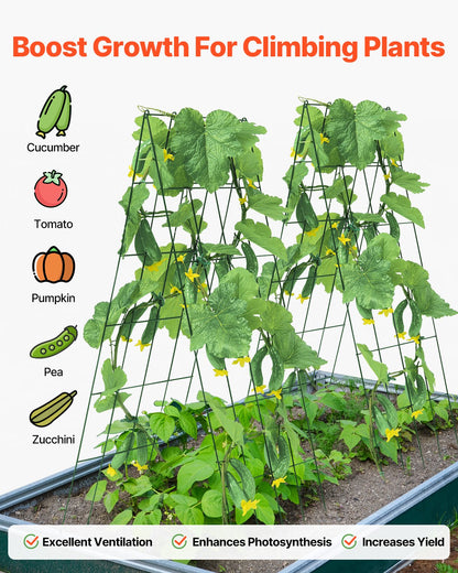 A-Frame Cucumber Trellis 39" x 32" Collapsible Metal Garden Trellis