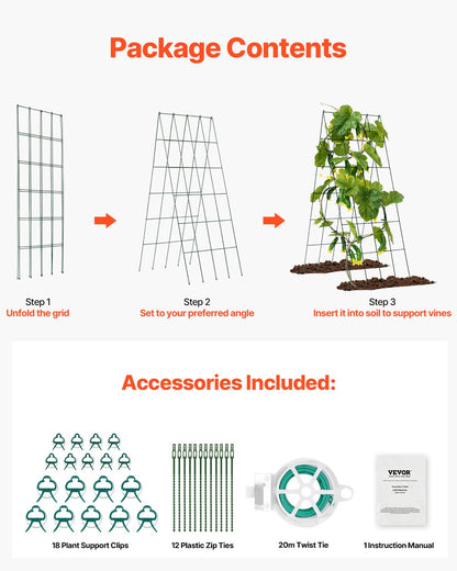 A-Frame Cucumber Trellis 39" x 32" Collapsible Metal Garden Trellis