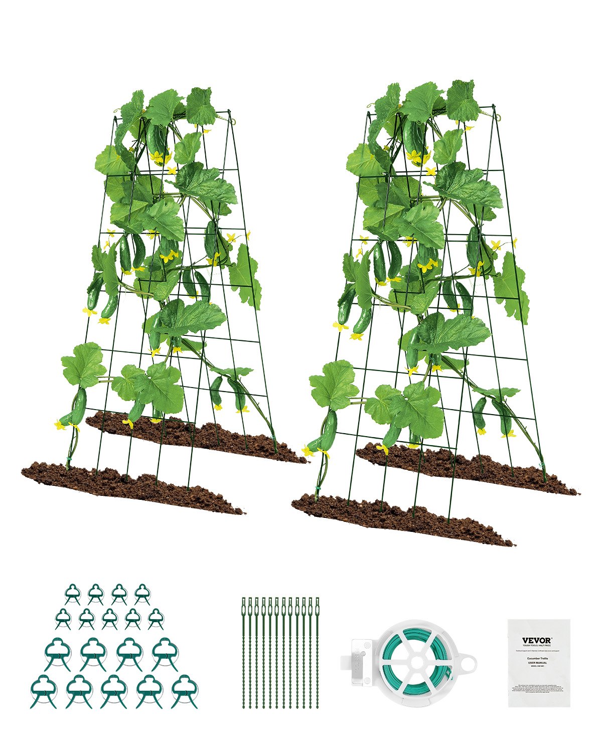 A-Frame Cucumber Trellis 39" x 32" Collapsible Metal Garden Trellis